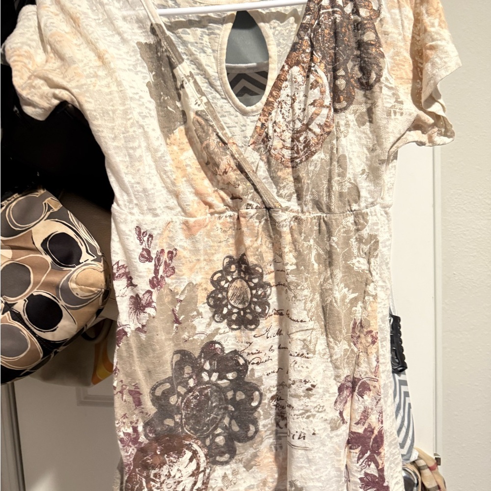 Maurices Cream Lace Detail Top
